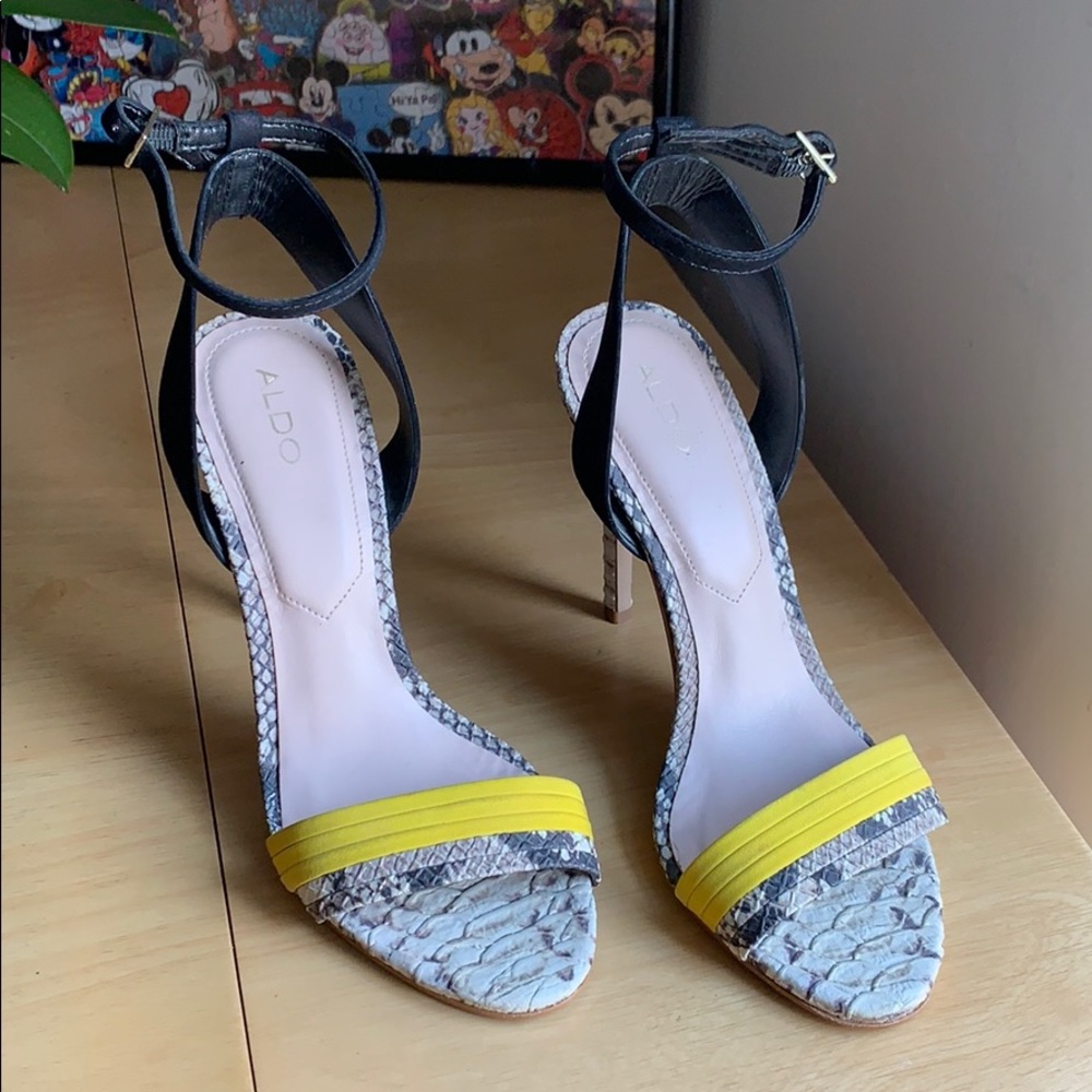 ALDO Snake print with yellow detail stiletto heel